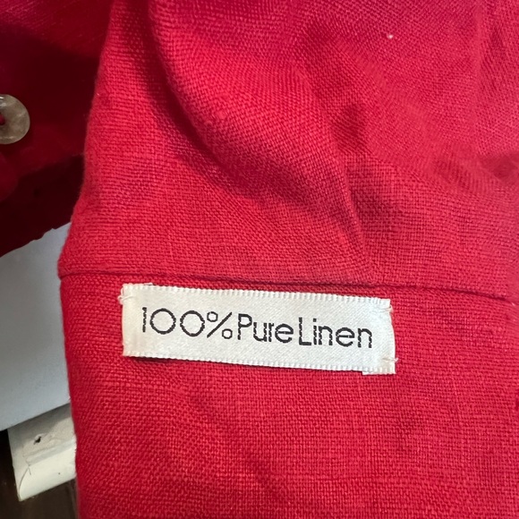 Vintage Stephanie Andrews Red Linen Cropped Jacket, Size 10 - Picture 5 of 8